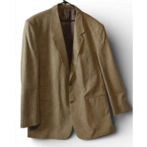 Vito Rufolo Lesona Silk Wool Blazer Sport Coat Italy 52 XL Brown Houndstooth